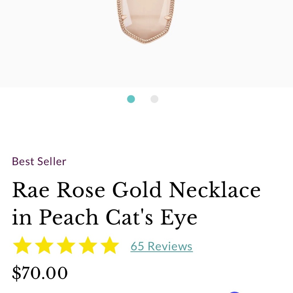 Rae Rose Gold Kendra Scott Necklace - Picture 3 of 5
